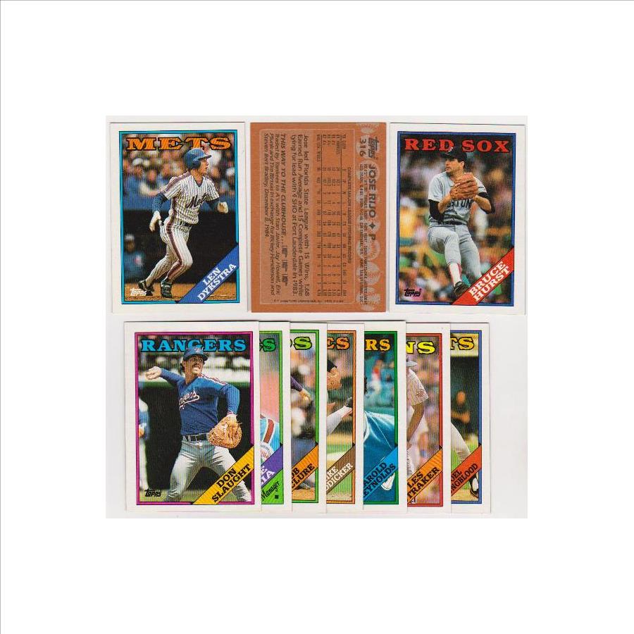 ERROR LOT - 10 Assorted 1988 Topps Baseball Wrong Back Errors w/ Len Dykstra + More