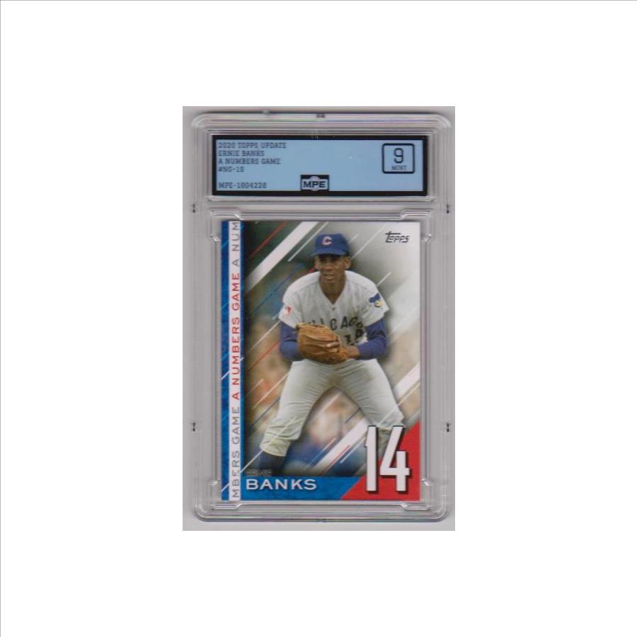 Graded MPE Mint 9 - Ernie Banks 2020 Topps A Numbers Game #NG-19 Insert Card