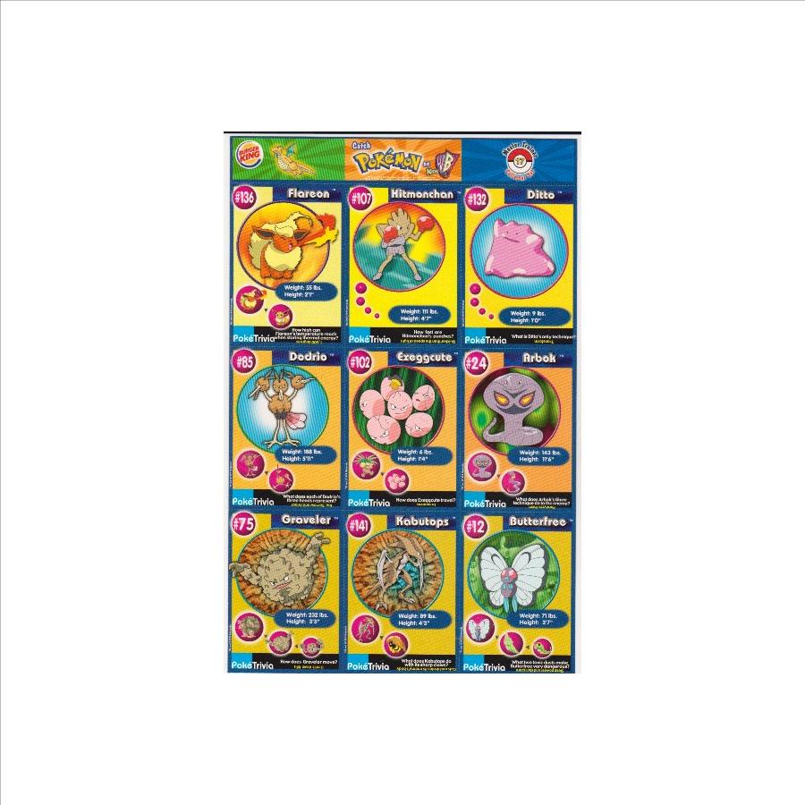 1999 Pokemon Master Trainer Collector Set Uncut 9 Card Uncut #17 Sheet