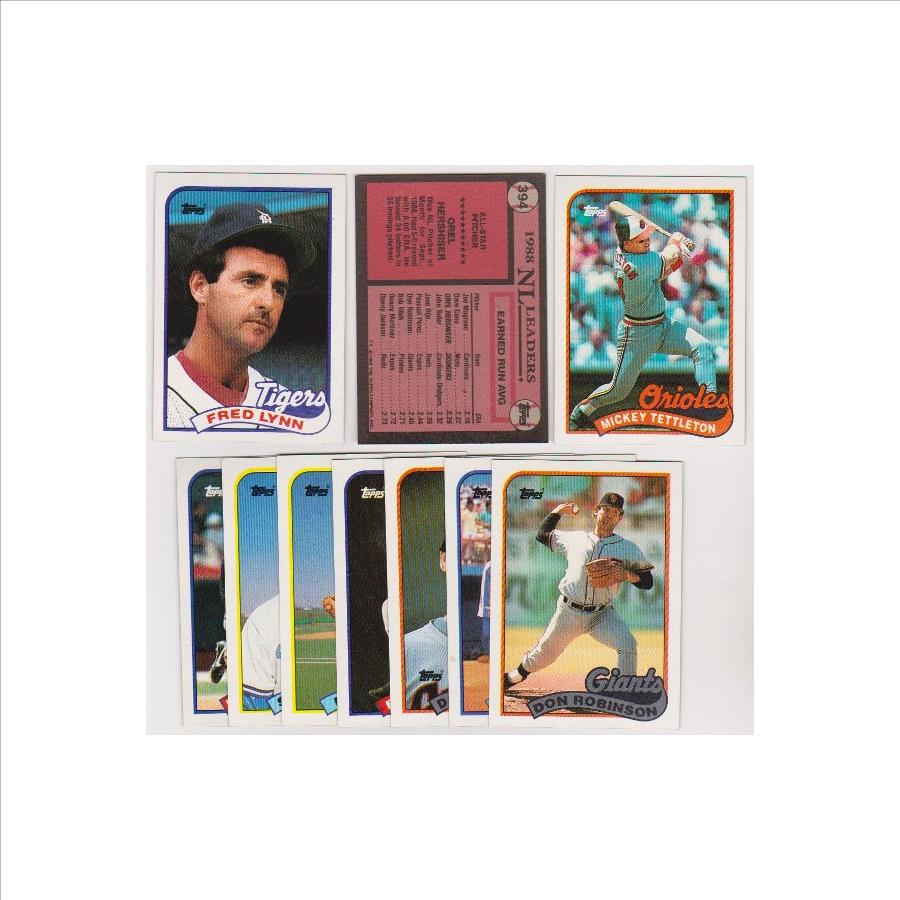 ERROR LOT - 10 Different 1989 Topps Baseball Wrong Back Errors - Fred Lynn + More