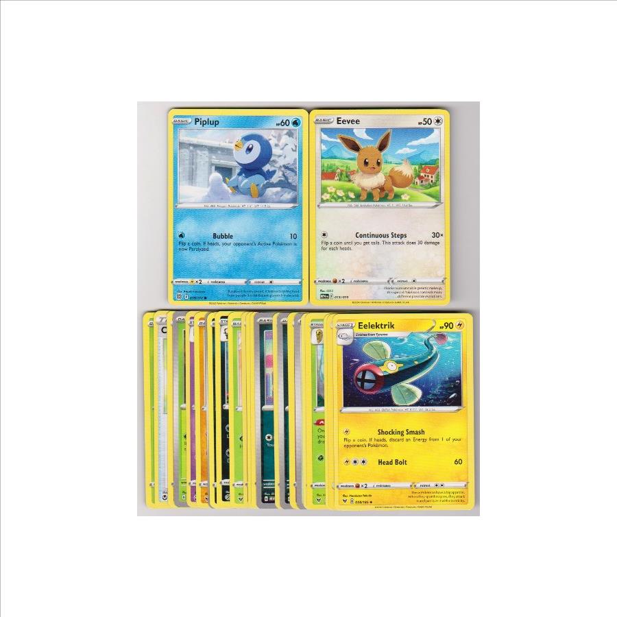 25 Different Pokemon Trading Cards w/ Piplup + More