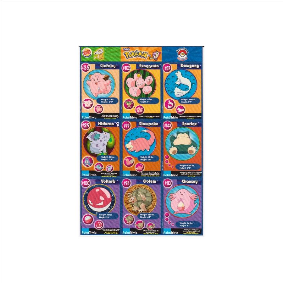 1999 Pokemon Master Trainer Collector Set Uncut 9 Card Sheet #16