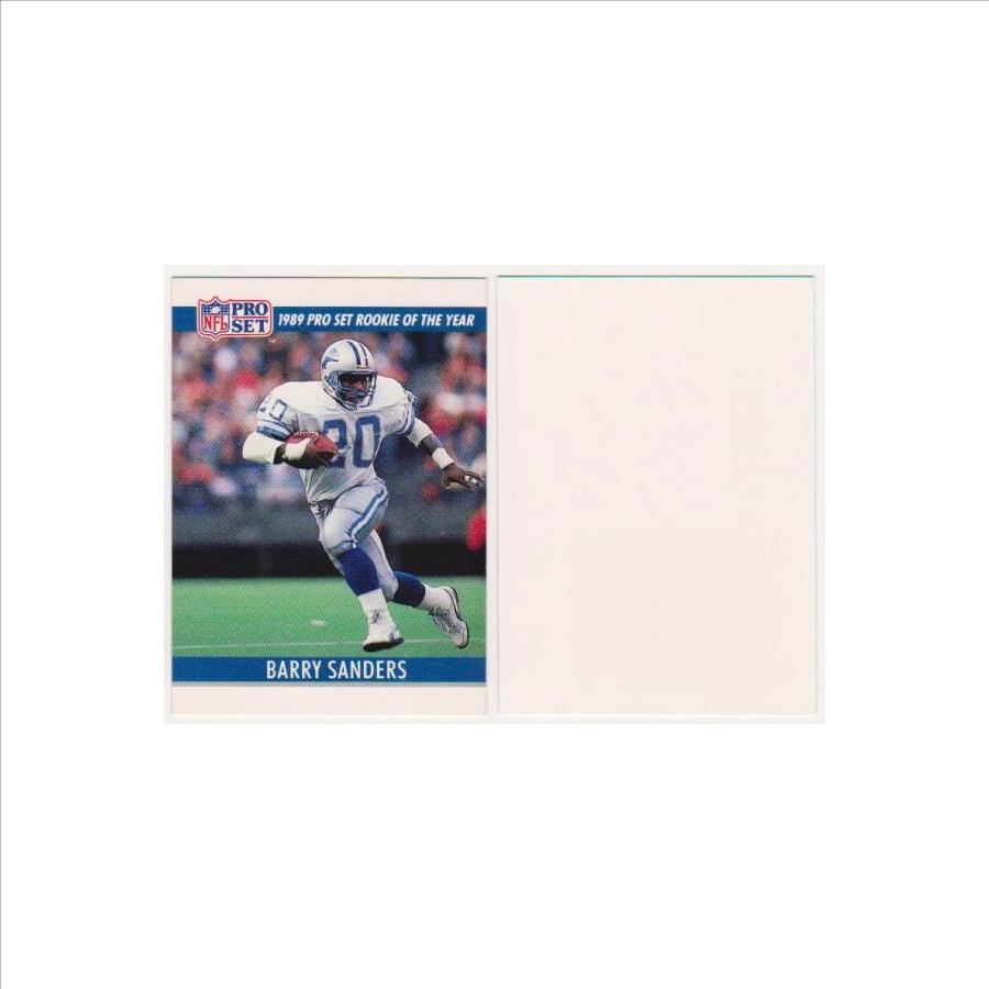 Barry Sanders 1990 Pro Set White Border Double Front Error + Blank Front Error Card Pair
