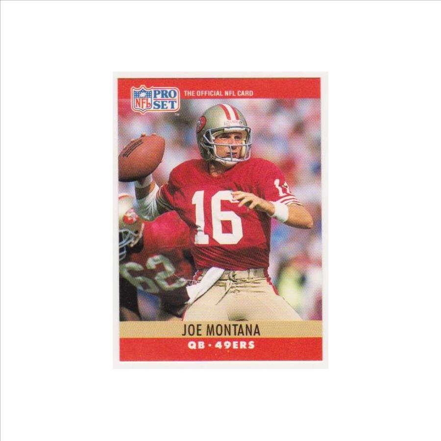 Blank Back Error - Joe Montana 1990 Pro Set Football Card