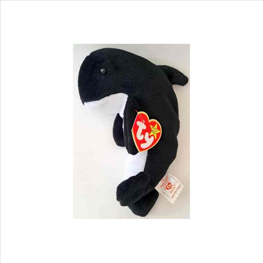 1996 Ty Beanie Baby Waves The Whale - New With Tags