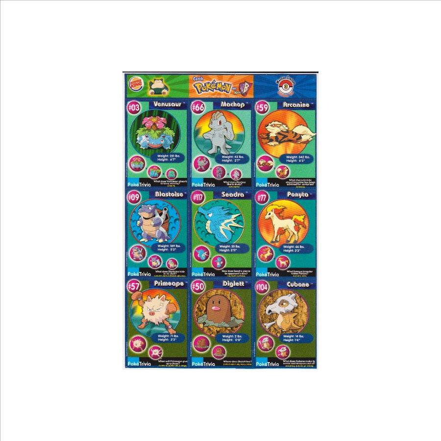 1999 Pokemon Master Trainer Collector Set 9 Card Uncut Sheet #3 w/ Blastoise + More