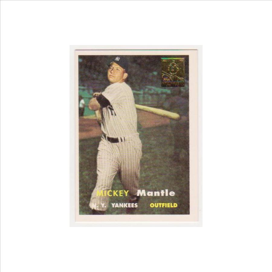Mickey Mantle 1957 Topps #95 Commemorative Card - 1996 Topps #7 of 19 Insert Card