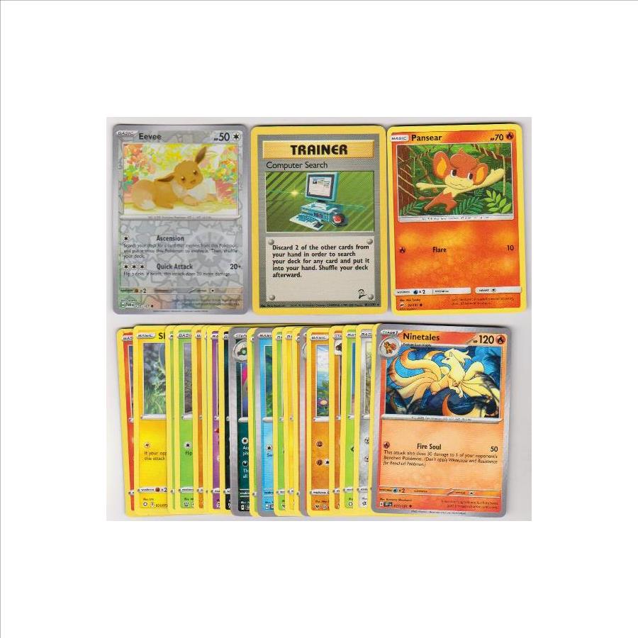 25 Different Pokemon Trading Cards w/ Eevee REVERSE HOLO + More
