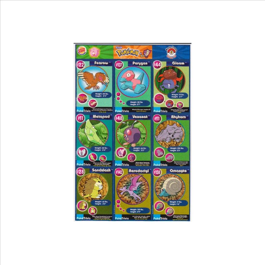 1999 Pokemon Master Trainer Collector Set Uncut 9 Card Sheet #5