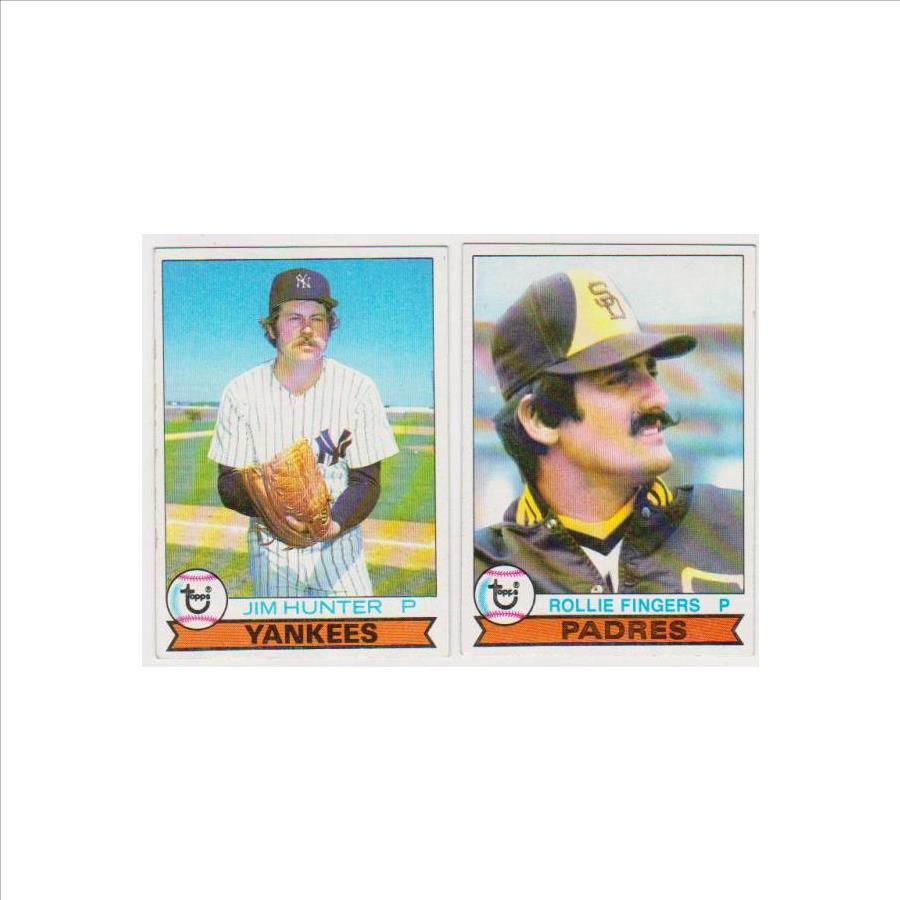 1979 Topps Jim Catfish Hunter 670 + Rollie Fingers 390 Card Pair HOF'ers Property Room