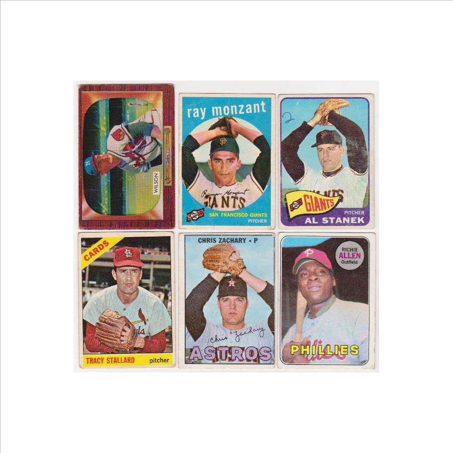6 Different 1950's/1960's Topps/Bowman Baseball Cards w/ Richie Allen + More