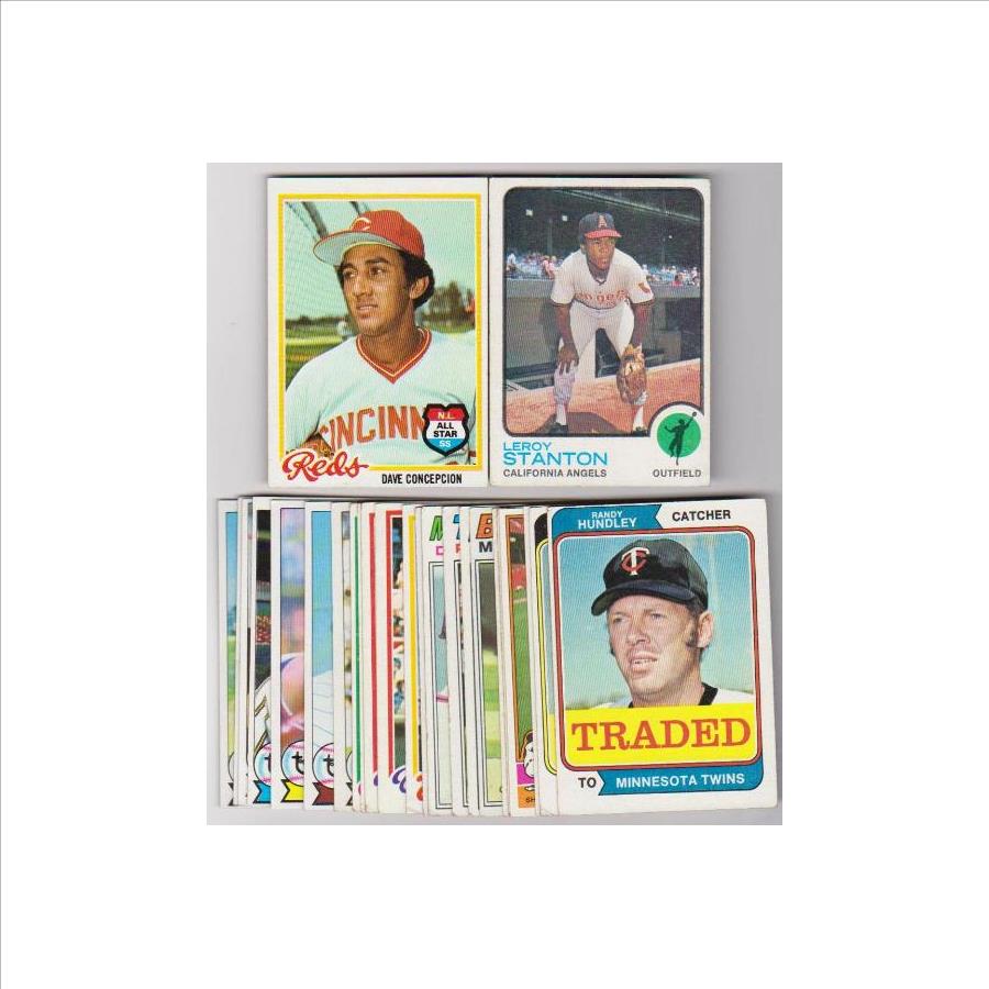 25 Different 1970's Topps Baseball Cards (19731979) w/ Dave Concepcion