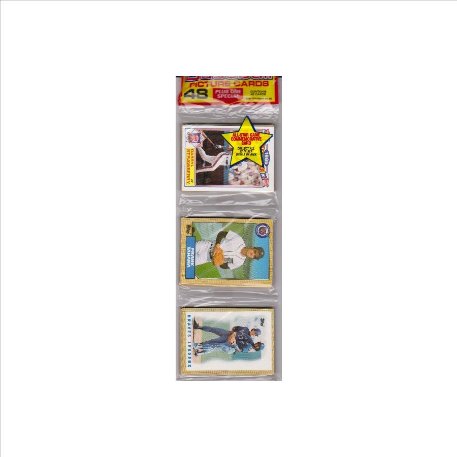 1987 Topps Baseball 49 Card Rack Pack w/ Darryl Strawberry On Front