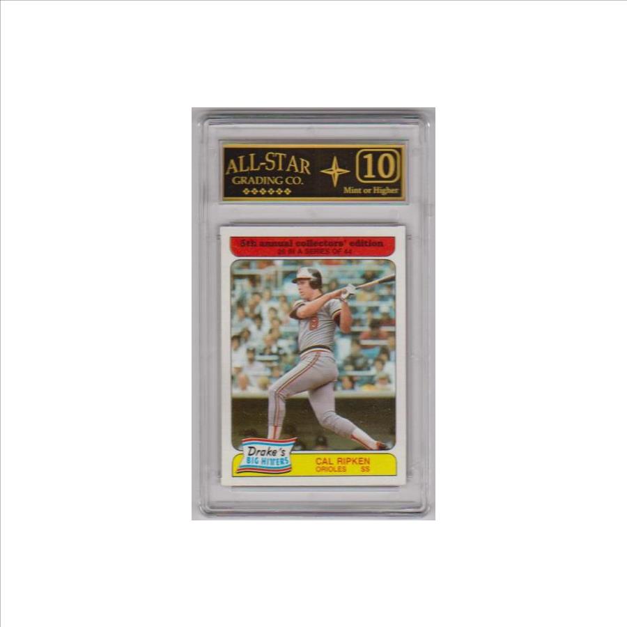 Graded 10 - Cal Ripken 1985 Topps Drake's Big Hitters #26 Card