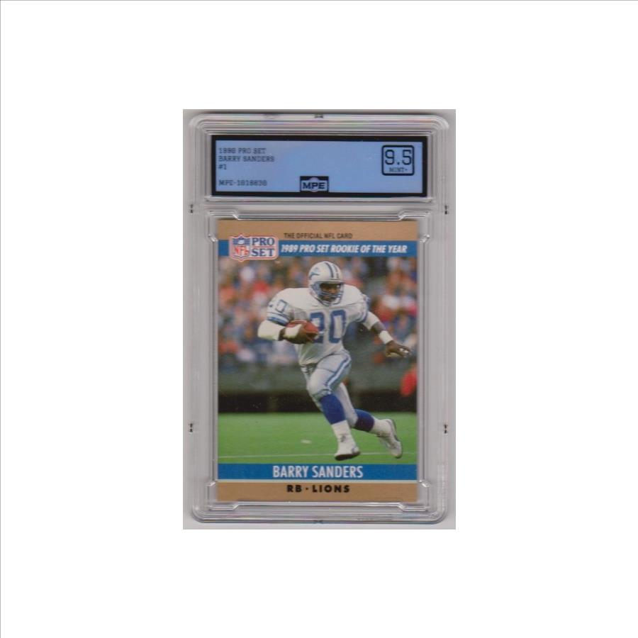 Graded MPE Mint+ 9.5 - Barry Sanders 1990 Pro Set #1 Card
