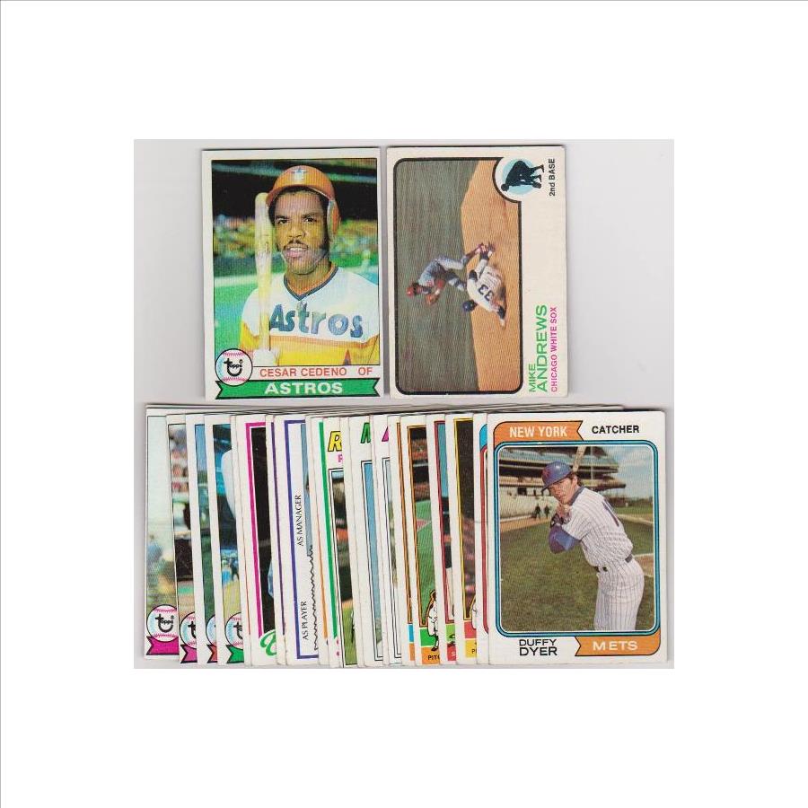 25 Different 1970's Topps Baseball Cards (1973-1979) w/ Cesar Cedeno + More
