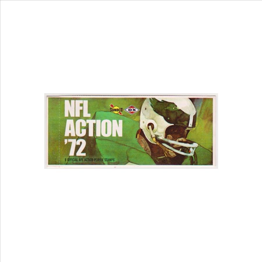 Sealed 1972 NFL Action '72 Sunoco Pack With 9 Player Stamps Inside