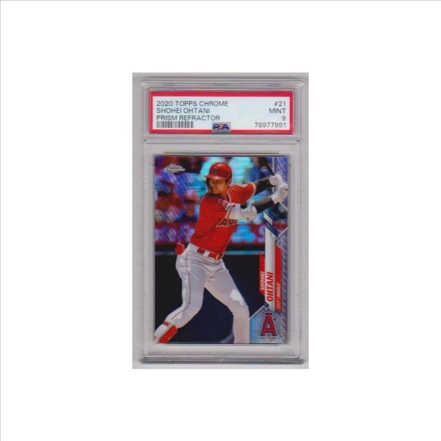 Graded PSA Mint 9 - Shohei Ohtani 2020 Topps Chrome Prism Refractor #21 Insert Card