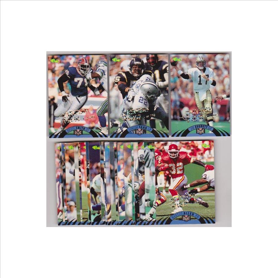 Only 499 Exist - 25 Different 1996 Classic NFL Experience Printers Proof Insert Cards w/ Junior Seau + More