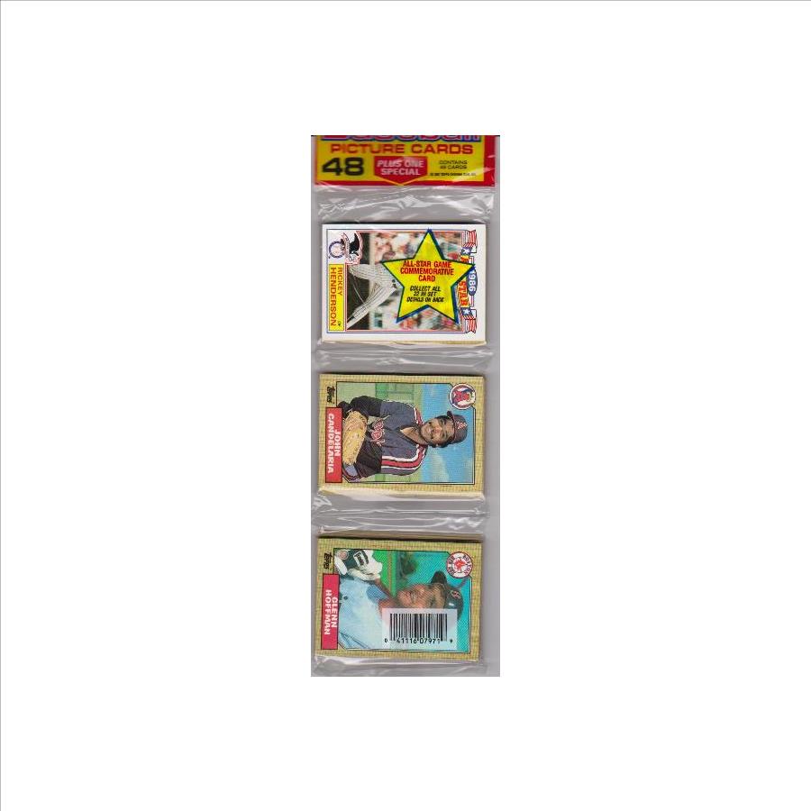 1987 Topps Baseball 49 Card Rack Pack w/ Rickey Henderson On Front