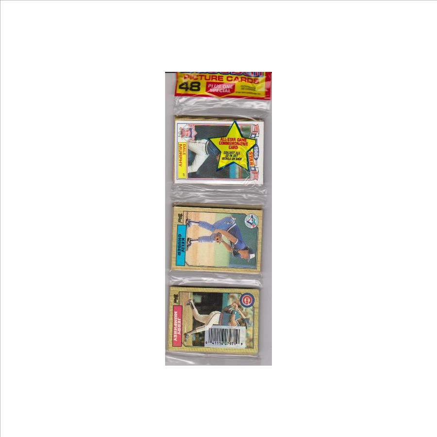 1987 Topps Baseball 49 Card Rack Pack w/ Dale Murphy On Front