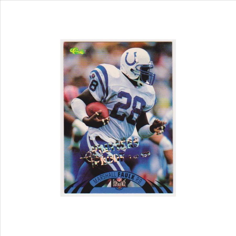 Only 499 Exist - Marshall Faulk 1996 Classic NFL Experience Printers Proof #6 Insert Card
