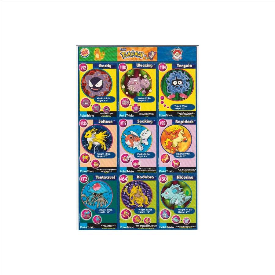 1999 Pokemon Master Trainer Collector Set Uncut 9 Card Uncut #11 Sheet