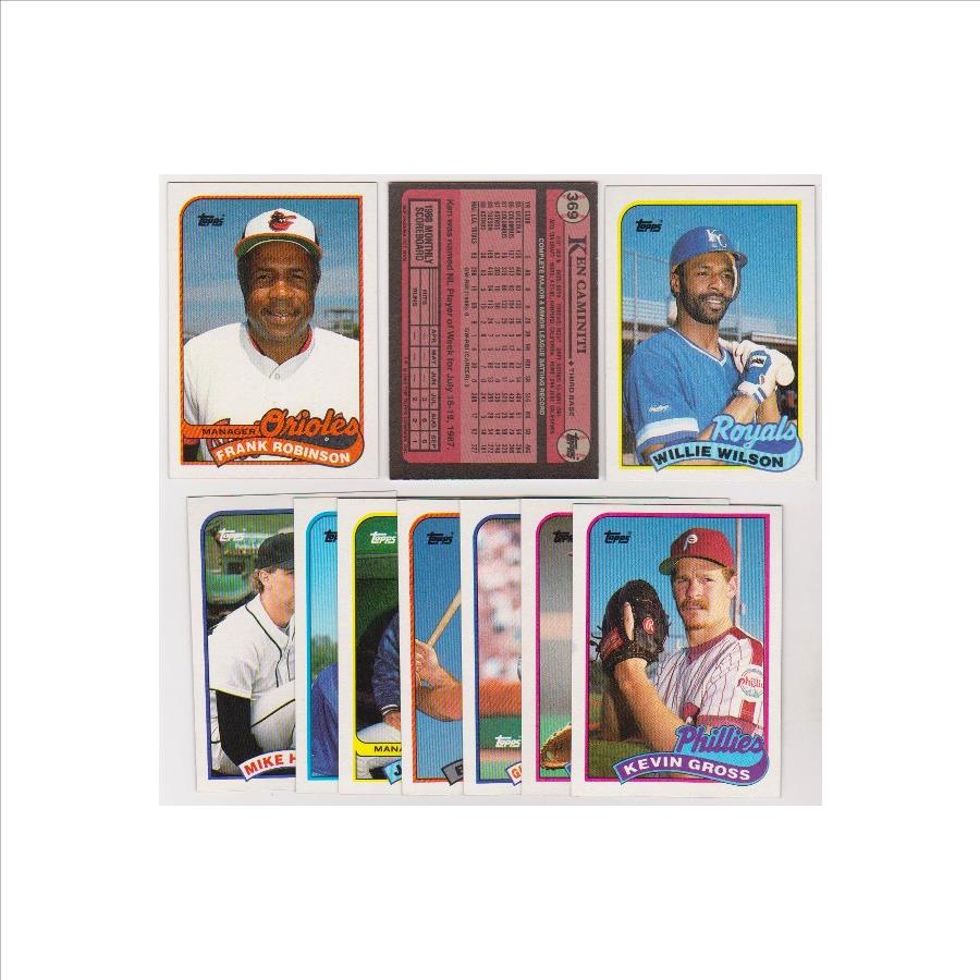 ERROR LOT - 10 Different 1989 Topps Baseball Wrong Back Errors - Frank Robinson + More