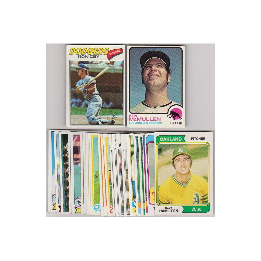 25 Different 1970's Topps Baseball Cards (1973-1979) w/ Ron Cey + More