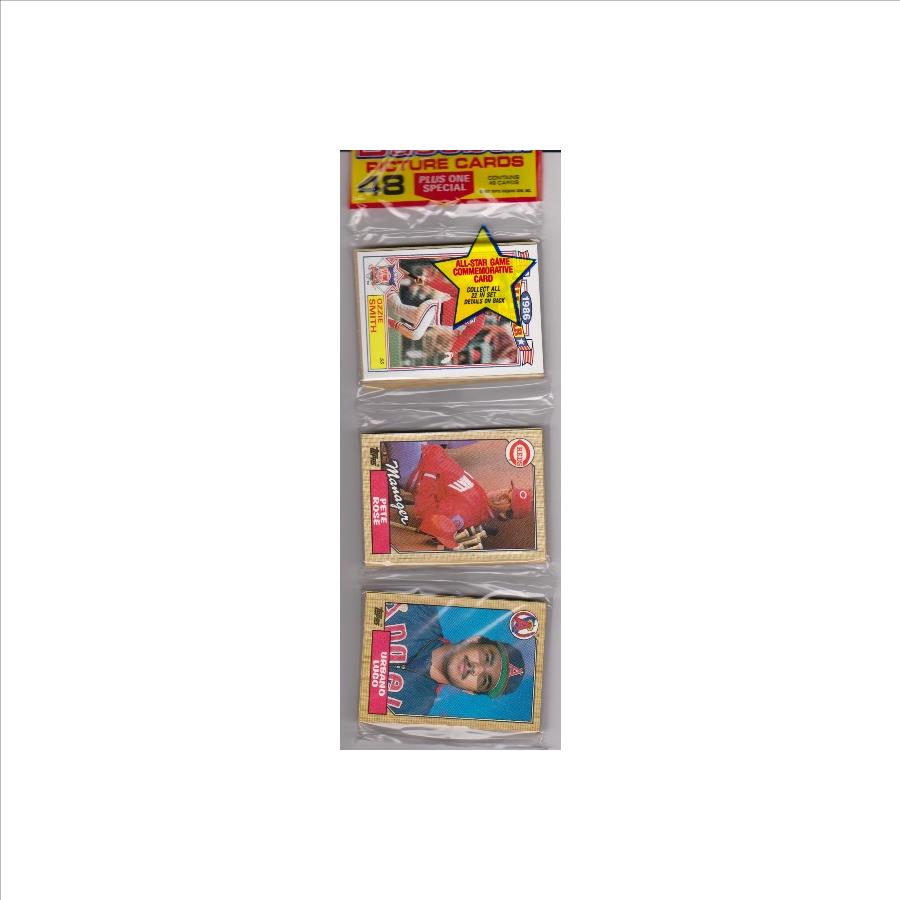 1987 Topps Baseball 49 Card Rack Pack w/ Pete Rose On Front