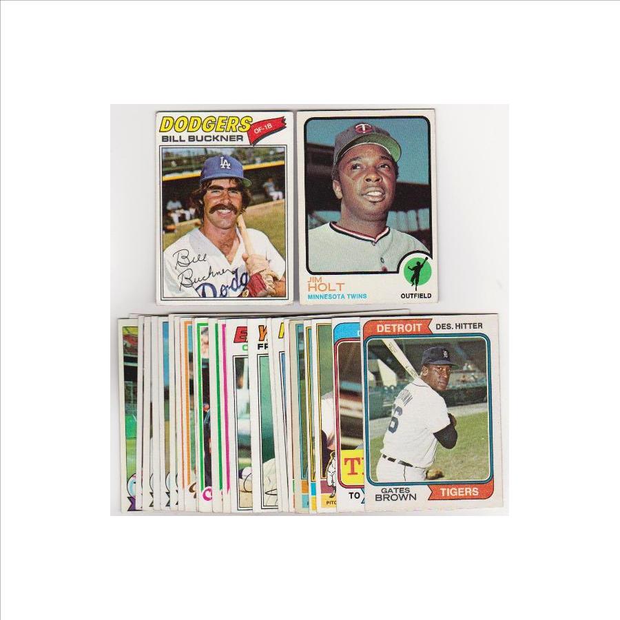25 Different 1970's Topps Baseball Cards (1973-1979) w/ Bill Buckner + More