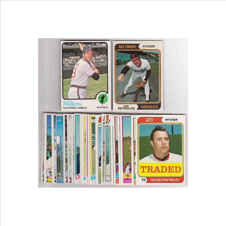25 Different 1970's Topps Baseball Cards (1973-1979) w/ Vada Pinson + More