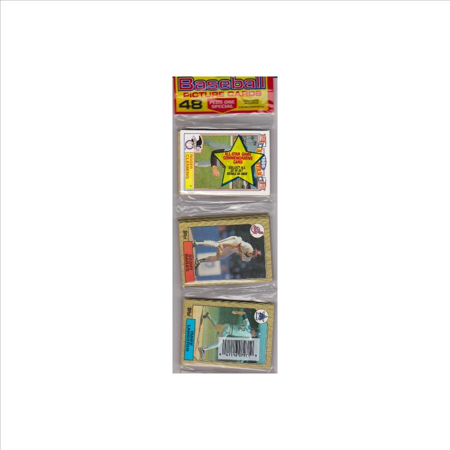 1987 Topps Baseball 49 Card Rack Pack w/ Roger Clemens On Front