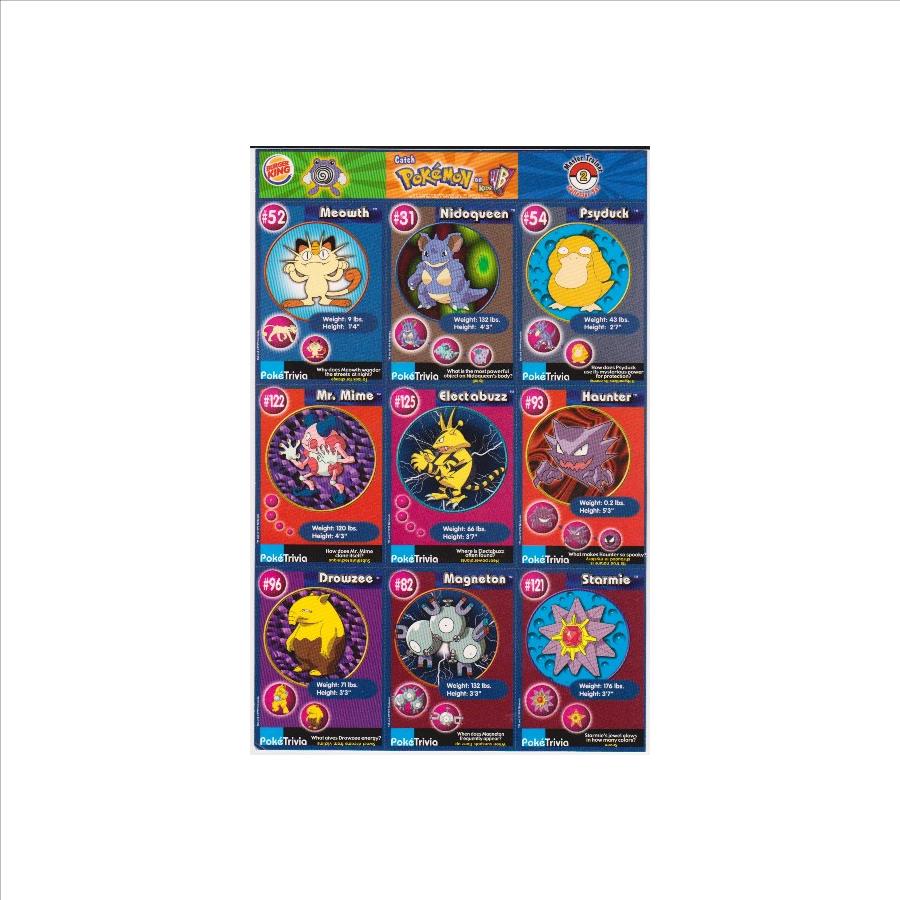 1999 Pokemon Master Trainer Collector Set 9 Card Uncut Sheet #2