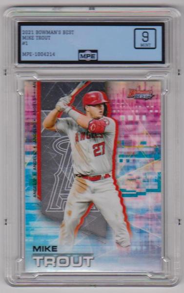 Graded MPE Mint 9 - Mike Trout 2021 Bowman's Best #1 Card