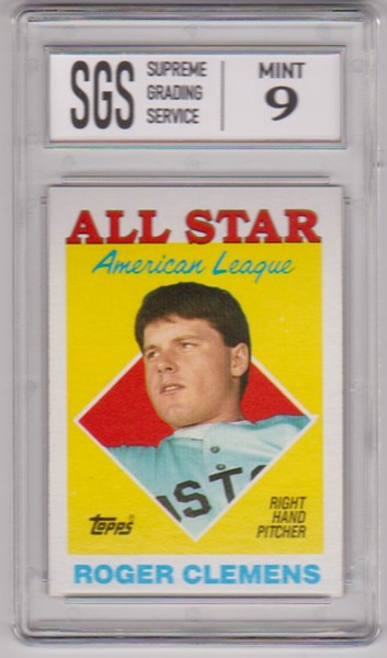 Graded Mint 9 - Roger Clemens 1988 Topps All-Star #394 Card