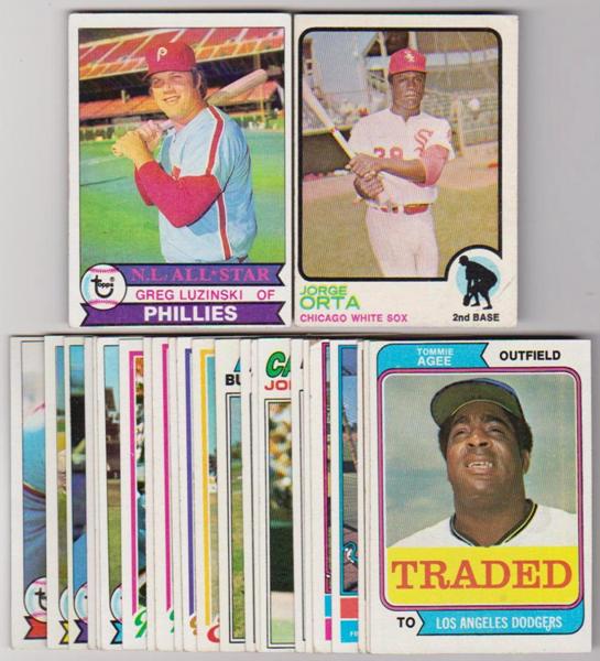 25 Different 1970's Topps Baseball Cards (1973-1979) w/ Greg Luzinski + More