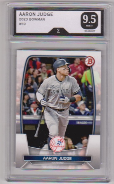 Graded Sigma Mint+ 9.5 - Aaron Judge 2023 Bowman #59 Card