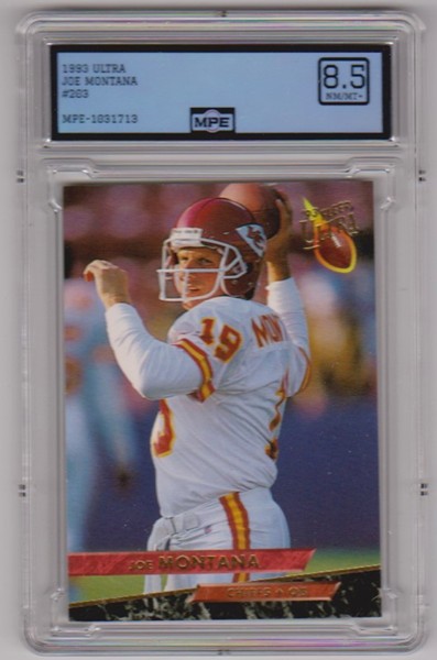 Graded MPE NM/MT+ 8.5 - Joe Montana 1993 Fleer Ultra #203 Card
