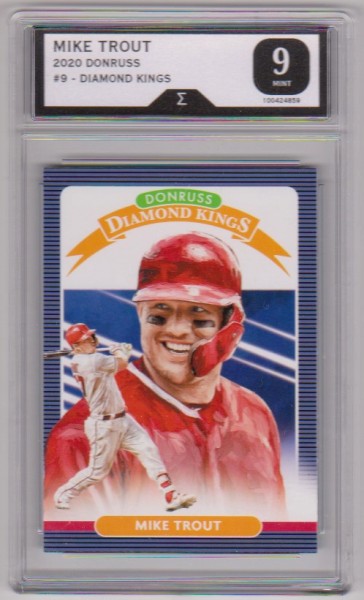 Graded Sigma Mint 9 - Mike Trout 2020 Donruss Diamond Kings #9 Card