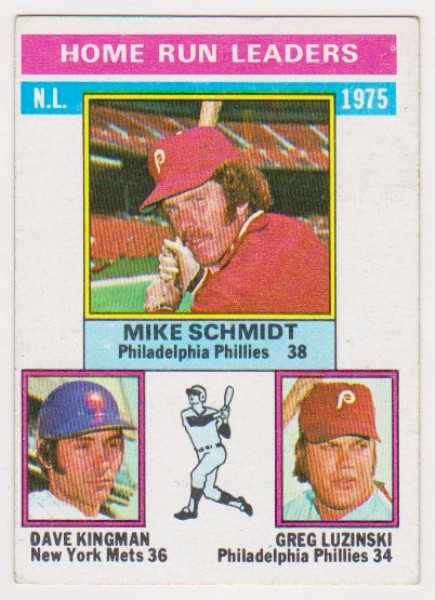 1976 Topps Mike Schmidt/Dave Kingman/Greg Luzinski #193 Card