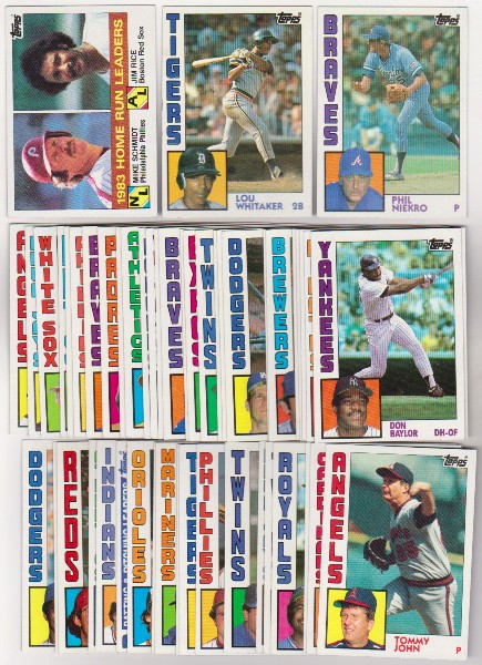 50 Different 1984 Topps Baseball Cards w/ Mike Schmidt/Jim Rice + More
