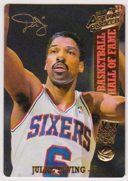 24 Kt Gold - Julius Erving - 1993 Action Packed 24 Kt Gold #56G Insert Card - #1415/2500