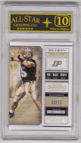 Graded 10 - Drew Brees 2018 Panini Contenders Draft Picks #37 Card