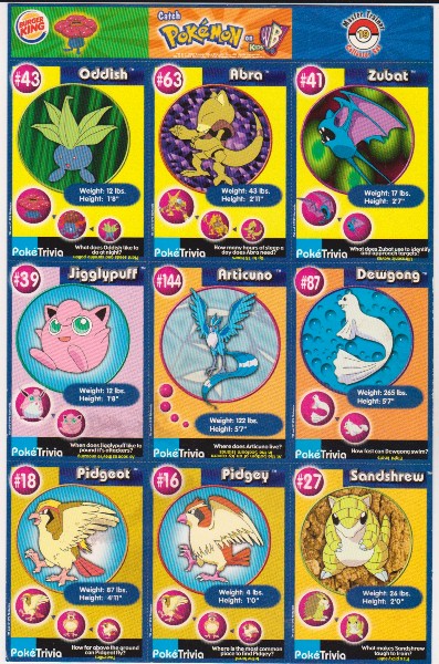 1999 Pokemon Master Trainer Collector Set Uncut 9 Card Uncut #19 Sheet