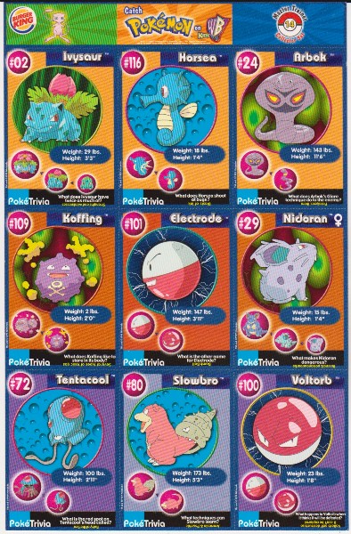 1999 Pokemon Master Trainer Collector Set Uncut 9 Card Uncut #14 Sheet