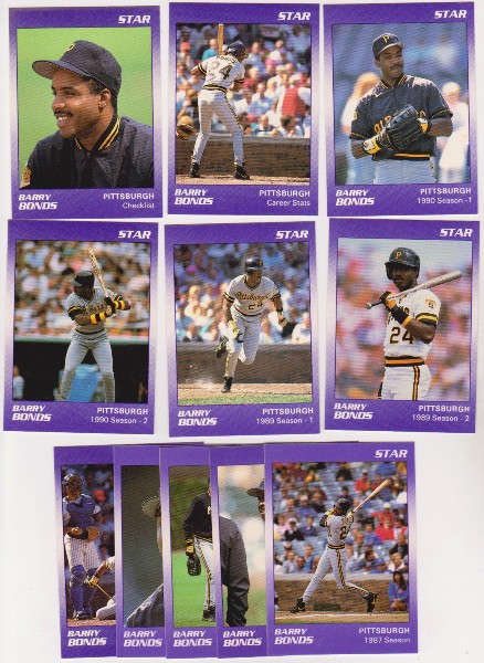1990 Star Barry Bonds 11 Card Set