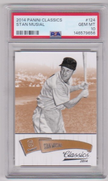 Graded PSA Gem Mint 10 - Stan Musial 2014 Panini Classics #124 Card