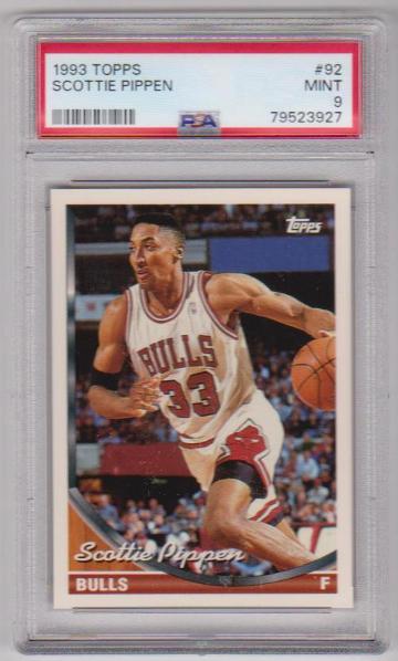 Graded PSA Mint 9 - Scottie Pippen 1993-94 Topps #92 Card