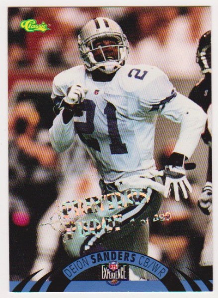 Only 499 Exist - Deion Sanders 1996 Classic NFL Experience Printers Proof #80 Insert Card
